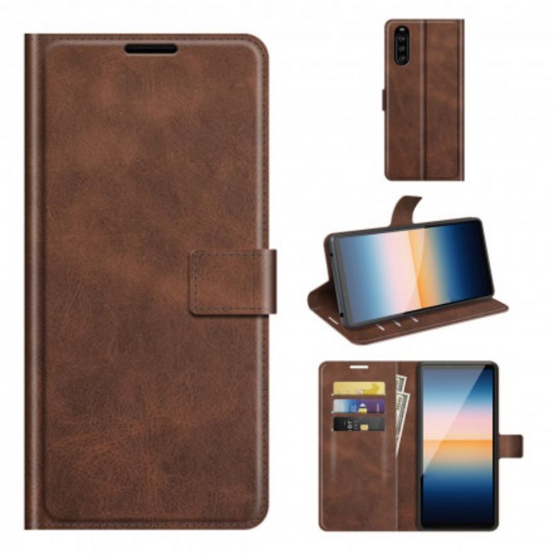 Etui Folio Sony Xperia 10 Iii Slim Ekstremalny Efekt Skóry