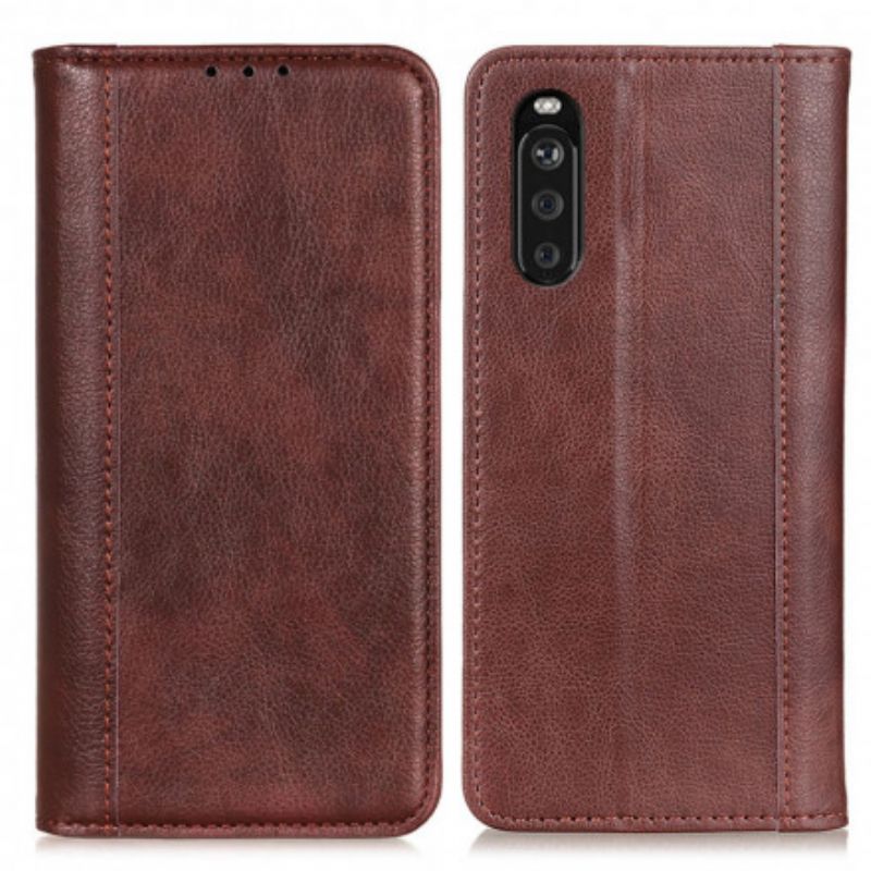 Flip Kotelot Sony Xperia 10 Iii Etui Na Telefon Elegance Split Liczi Skóra