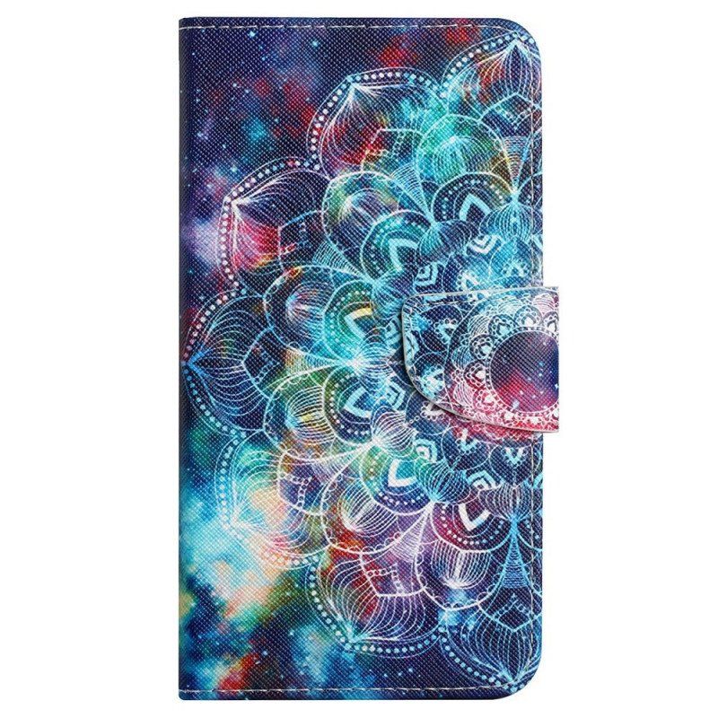 Etui Folio do Samsung Galaxy A13 z Łańcuch Błyskotliwa Mandala Z Paskami