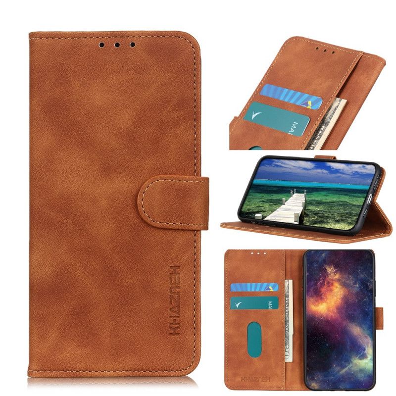 Etui Folio Realme 8i Efekt Skóry Vintage Khazneh Etui Ochronne