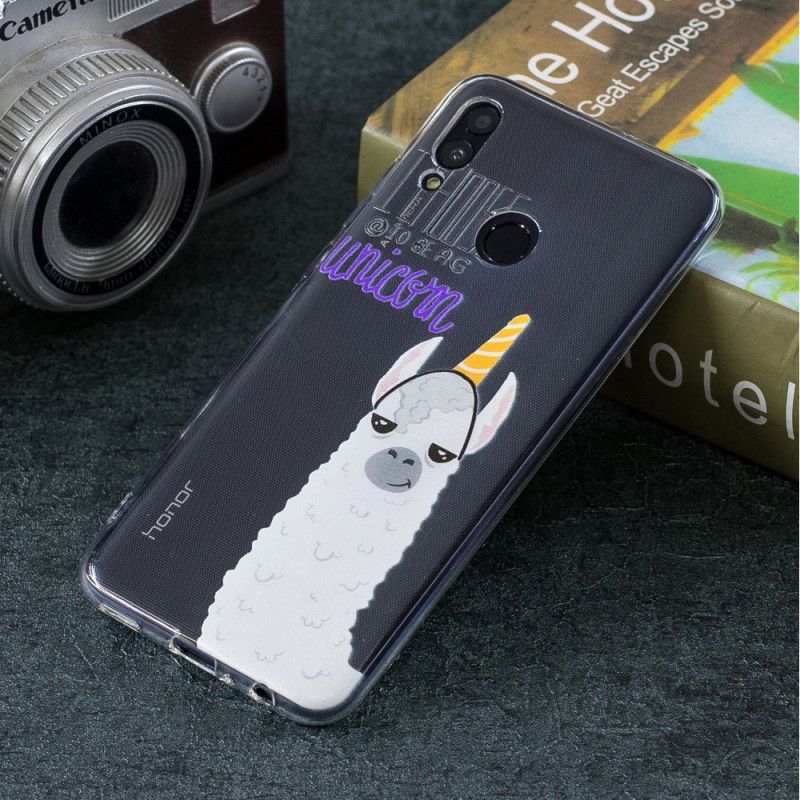 Etui Huawei P Smart 2019 Przezroczysty Jednorożec Lamy