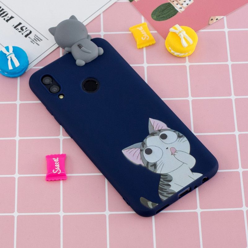 Futerały Huawei P Smart 2019 Etui na Telefon Myśliciel 3D Cat