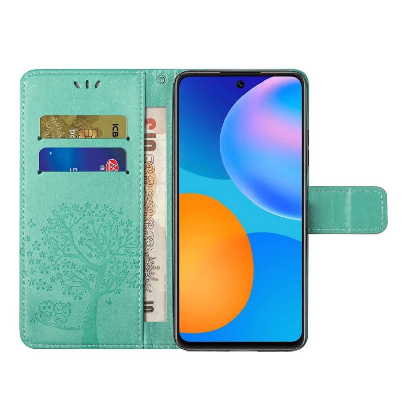 Etui Folio Do Xiaomi Redmi Note 11 Pro / Note 11 Pro Plus Drzewo I Sowy Pasiaste