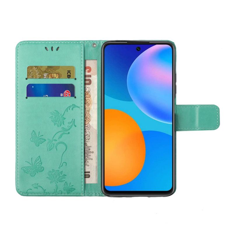 Skórzany Futerał Xiaomi Redmi Note 11 Pro / Note 11 Pro Plus Etui Na Telefon Motyle I Kwiaty Azji