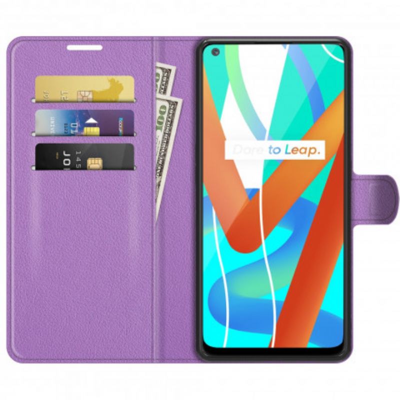 Etui Folio Do Realme 8 5g Klasyczny Efekt Liczi