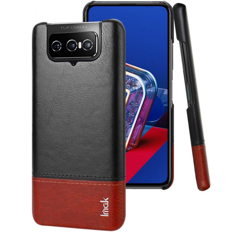 Etui Asus Zenfone 7 / 7 Pro Czerwony Czarny imak Seria Ruiyi Efekt Skóry Etui Ochronne