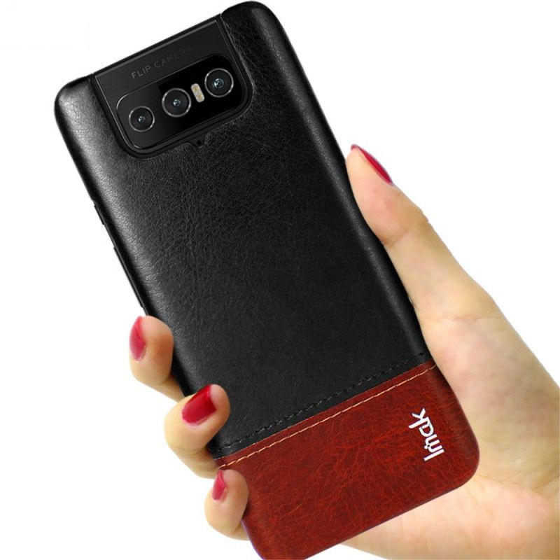 Etui Asus Zenfone 7 / 7 Pro Czerwony Czarny imak Seria Ruiyi Efekt Skóry Etui Ochronne