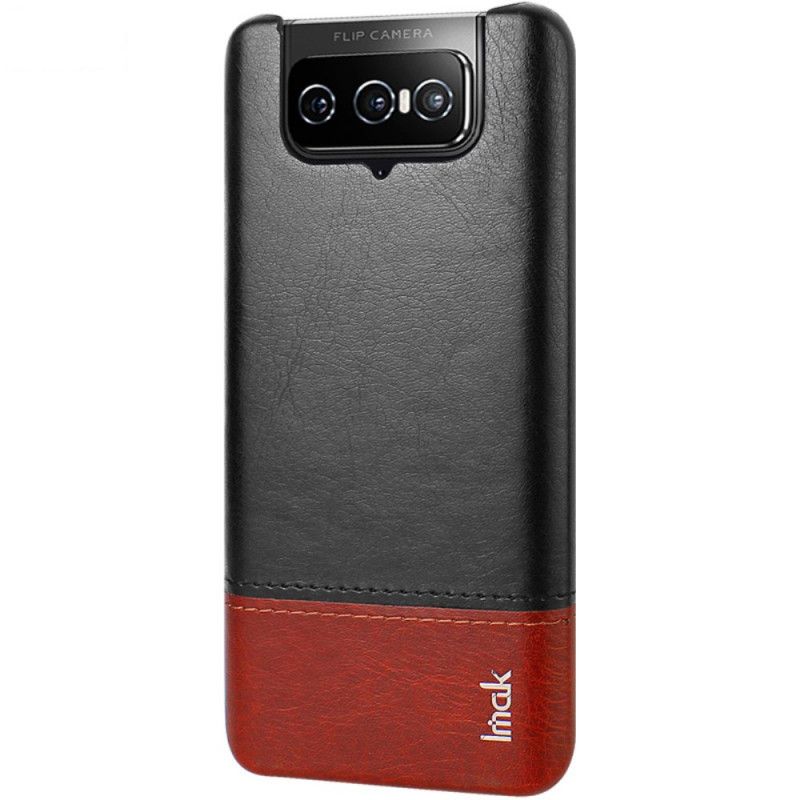 Etui Asus Zenfone 7 / 7 Pro Czerwony Czarny imak Seria Ruiyi Efekt Skóry Etui Ochronne