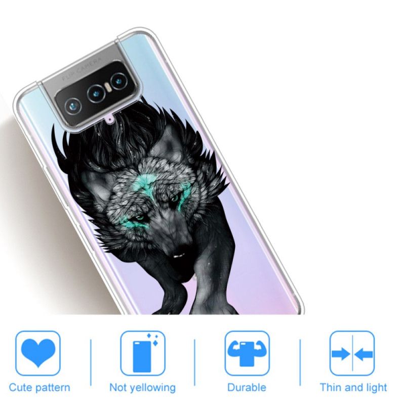 Etui Asus Zenfone 7 / 7 Pro Graficzny Wilk