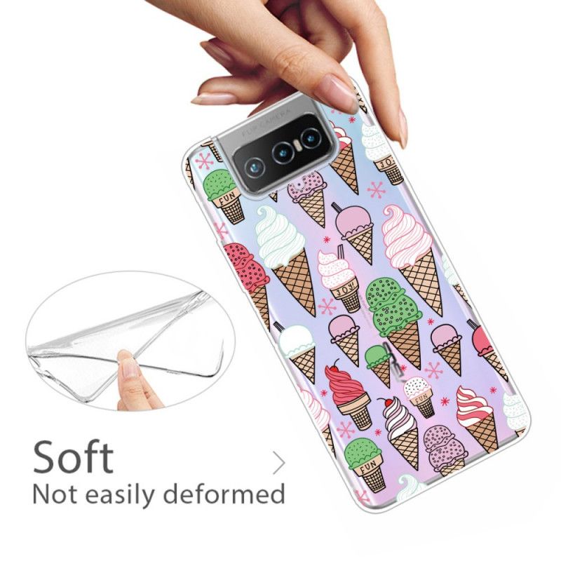 Etui Asus Zenfone 7 / 7 Pro Lody Śmietankowe