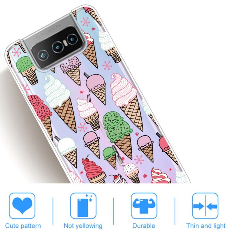 Etui Asus Zenfone 7 / 7 Pro Lody Śmietankowe