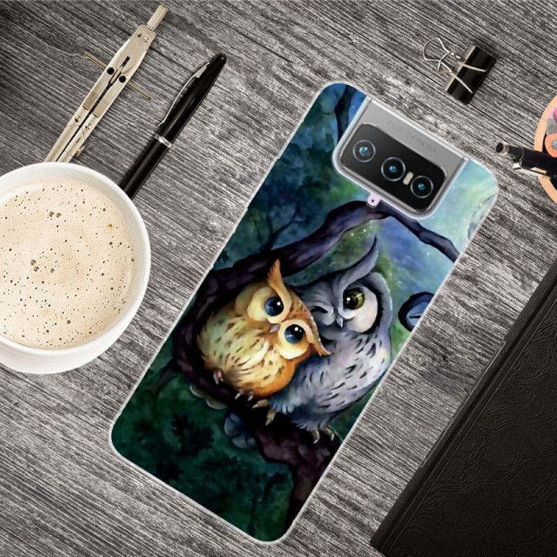 Etui Asus Zenfone 7 / 7 Pro Malowanie Sowy Etui Ochronne