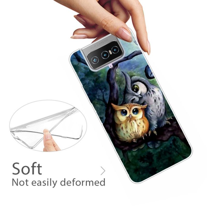 Etui Asus Zenfone 7 / 7 Pro Malowanie Sowy Etui Ochronne