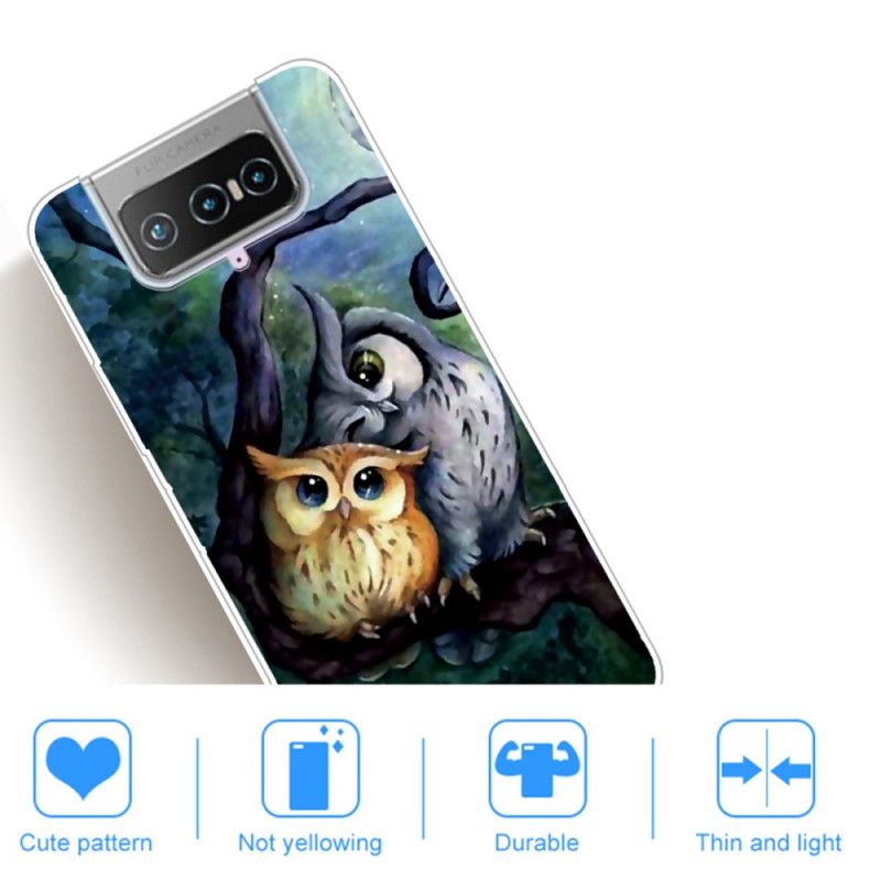 Etui Asus Zenfone 7 / 7 Pro Malowanie Sowy Etui Ochronne