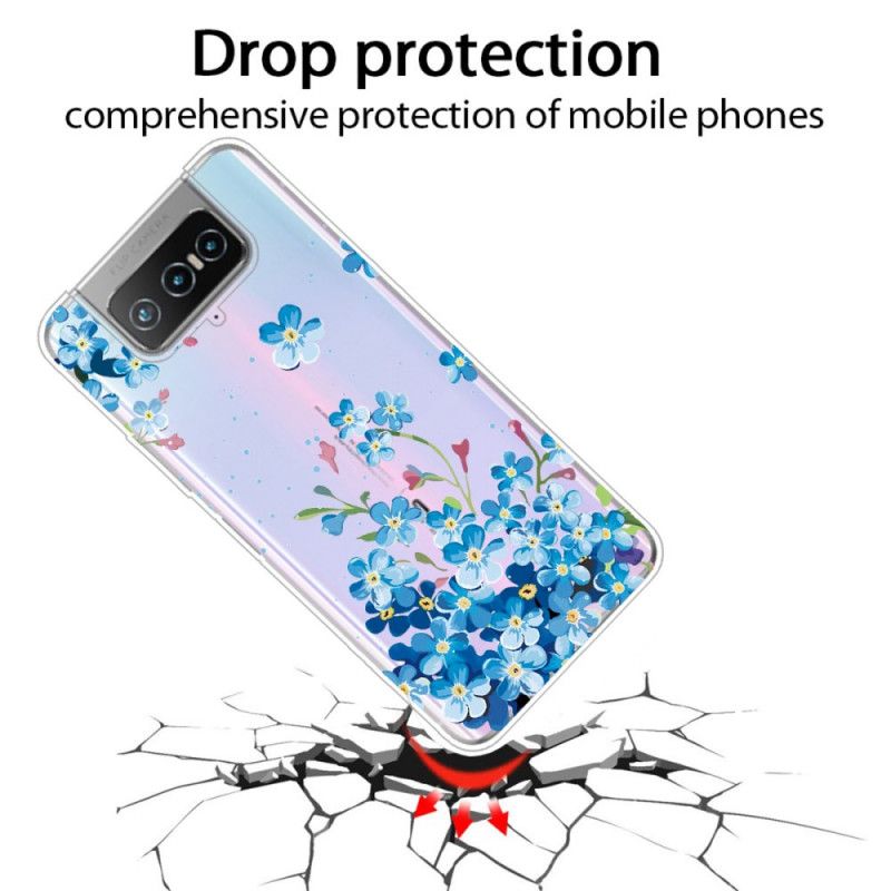 Etui Asus Zenfone 7 / 7 Pro Niebieskie Kwiaty