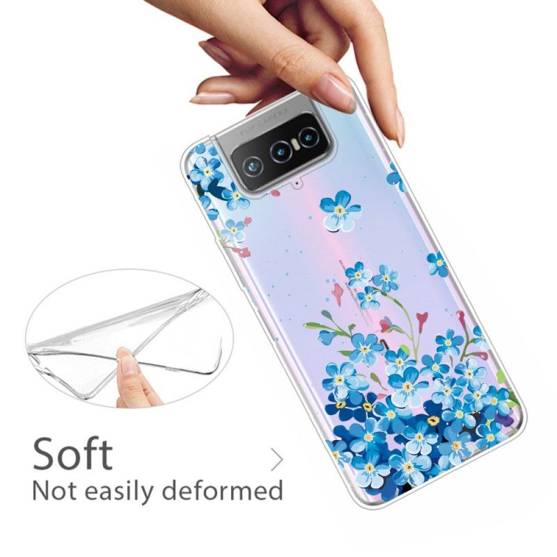 Etui Asus Zenfone 7 / 7 Pro Niebieskie Kwiaty