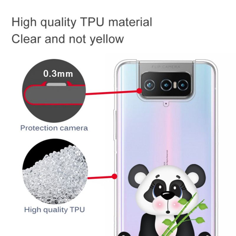 Etui Asus Zenfone 7 / 7 Pro Przezroczysta Smutna Panda