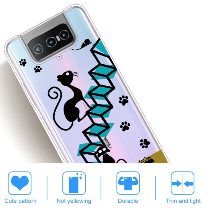 Etui Asus Zenfone 7 / 7 Pro Śmieszne Koty Etui Ochronne