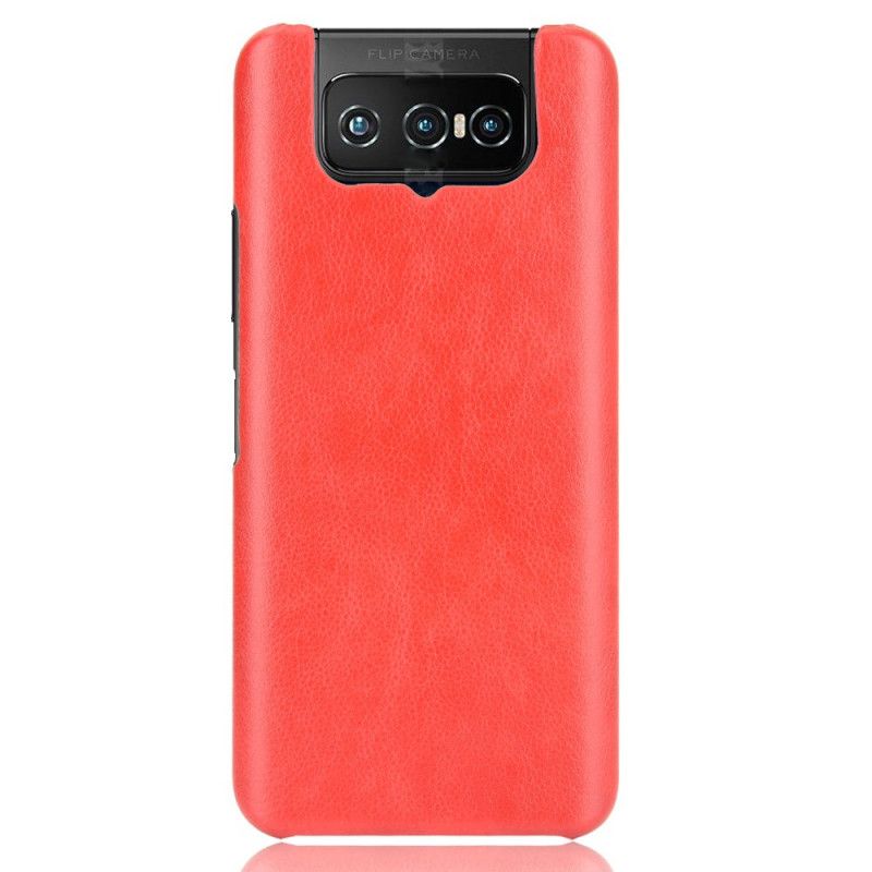 Etui Asus Zenfone 7 / 7 Pro Szary Czarny Efekt Skóry Liczi Etui Ochronne