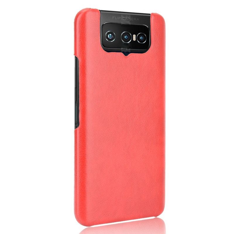 Etui Asus Zenfone 7 / 7 Pro Szary Czarny Efekt Skóry Liczi Etui Ochronne