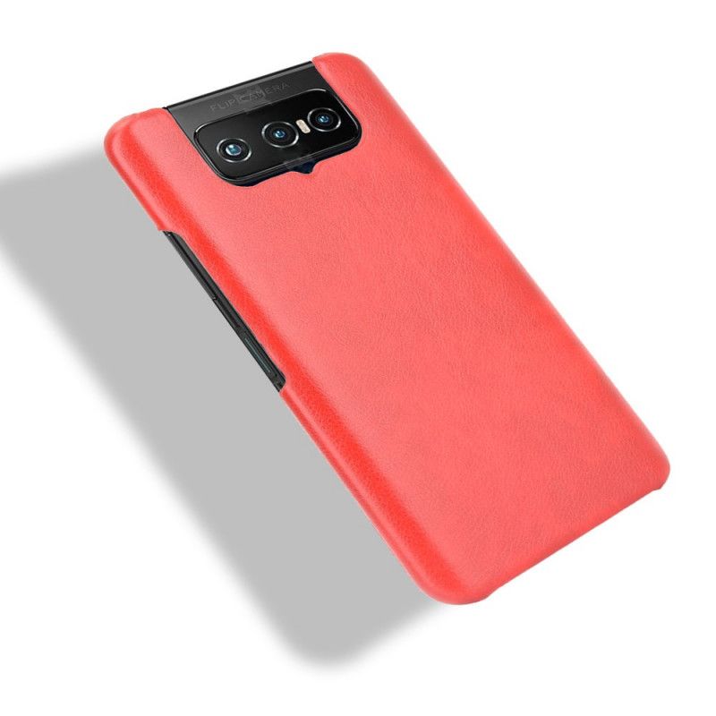 Etui Asus Zenfone 7 / 7 Pro Szary Czarny Efekt Skóry Liczi Etui Ochronne