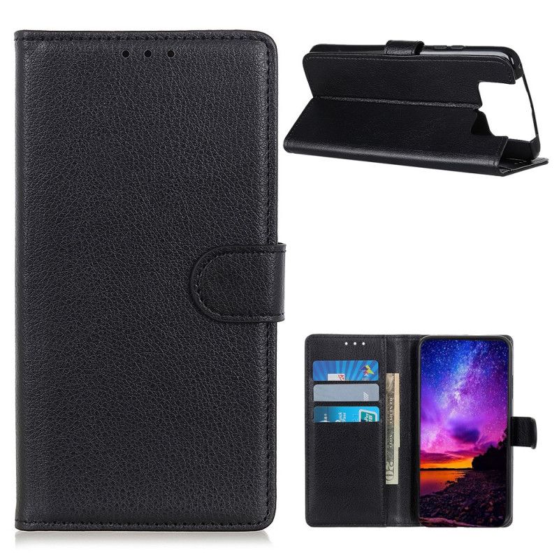 Etui Folio Asus Zenfone 7 / 7 Pro Czerwony Czarny Liczi Teksturowane