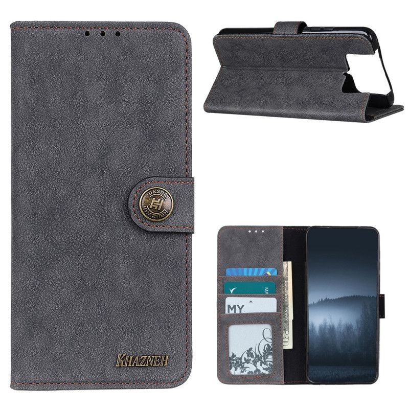 Etui Folio Asus Zenfone 7 / 7 Pro Granatowy Czarny Imitacja Skóry Khazneh Etui Ochronne