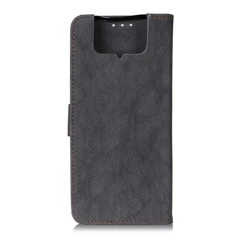 Etui Folio Asus Zenfone 7 / 7 Pro Granatowy Czarny Imitacja Skóry Khazneh Etui Ochronne