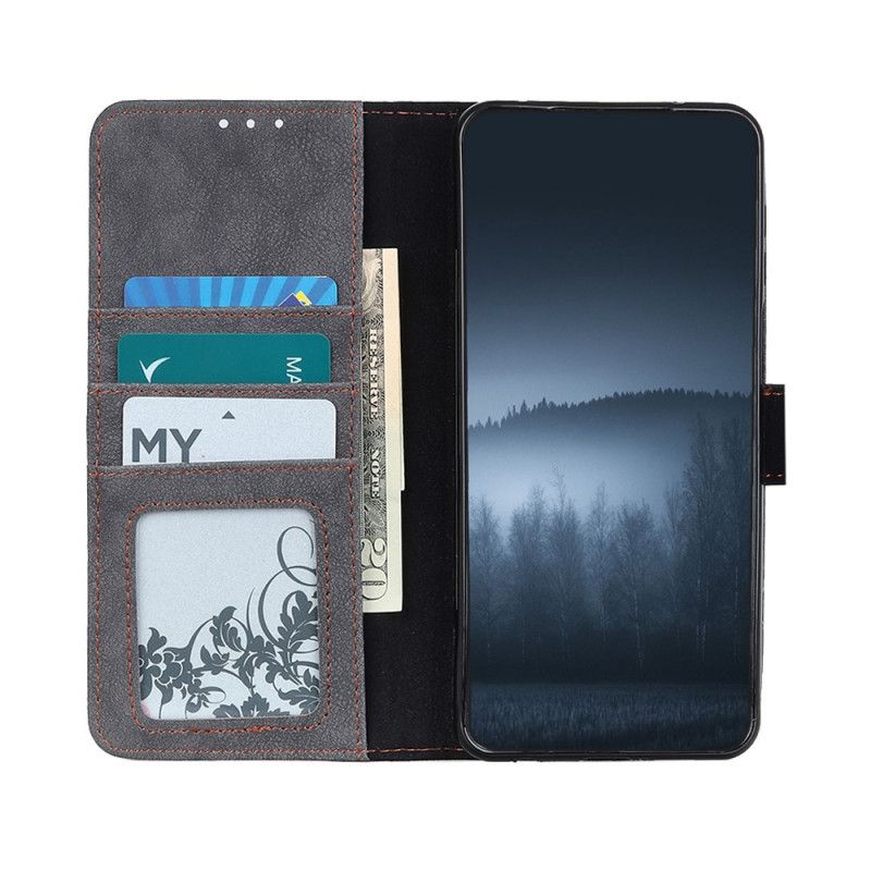 Etui Folio Asus Zenfone 7 / 7 Pro Granatowy Czarny Imitacja Skóry Khazneh Etui Ochronne