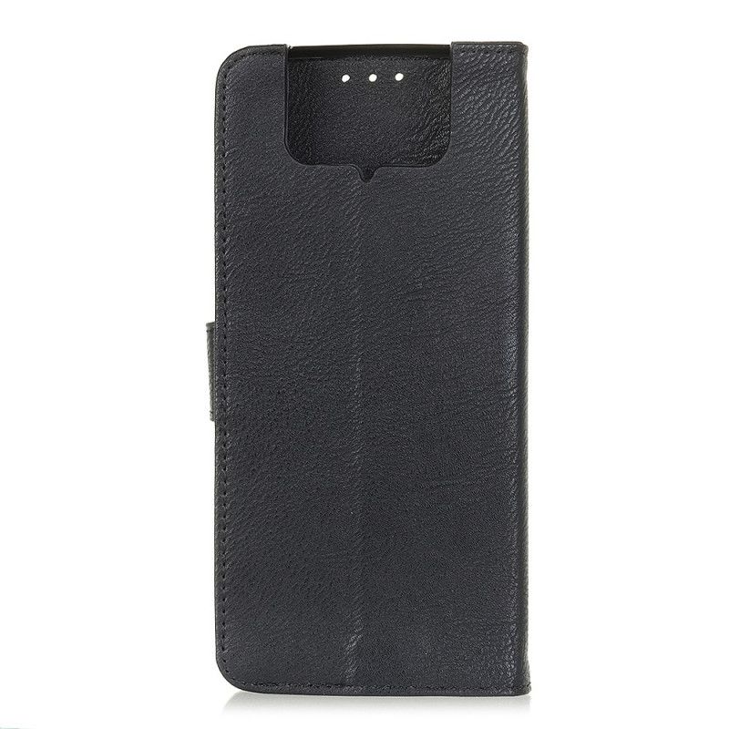 Etui Folio Asus Zenfone 7 / 7 Pro Szary Czarny Imitacja Skóry Khazneh