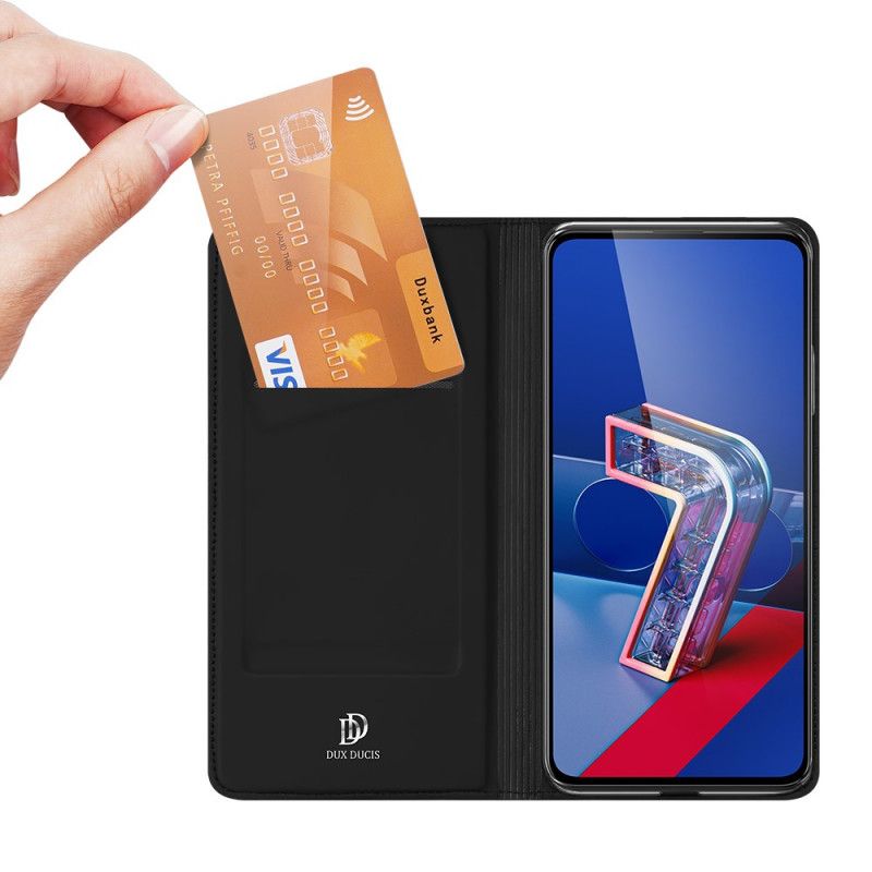 Flip Kotelot Asus Zenfone 7 / 7 Pro Granatowy Czarny Etui na Telefon Skóra Pro Dux Ducis