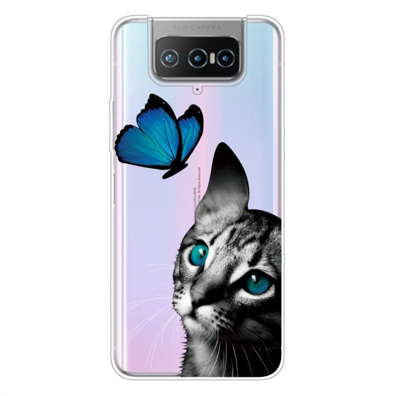 Futerały Asus Zenfone 7 / 7 Pro Etui na Telefon Kot I Motyl