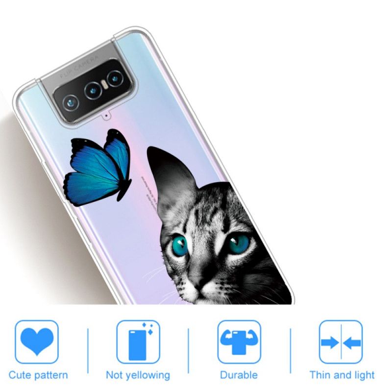 Futerały Asus Zenfone 7 / 7 Pro Etui na Telefon Kot I Motyl