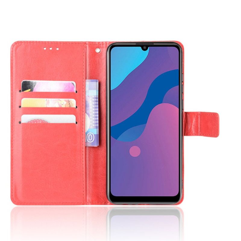 Etui Folio Honor 9A Czerwony Czarny Efektowna Sztuczna Skóra