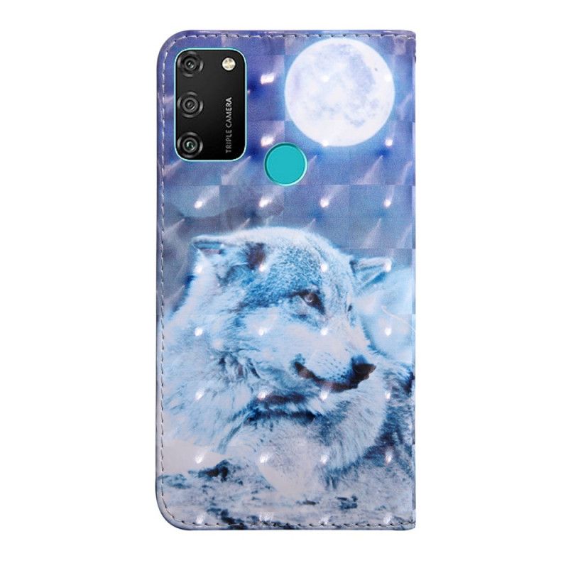 Etui Folio Honor 9A Księżycowy Wilk Etui Ochronne