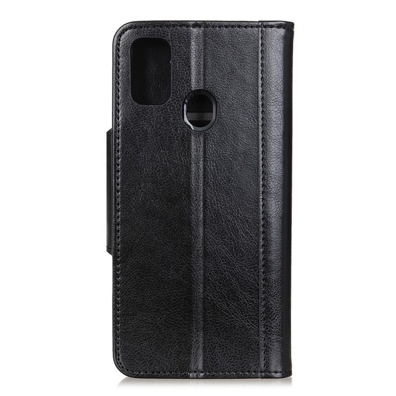 Etui Folio Xiaomi Redmi 9C Biały Czarny Zapięcie Eleganckie Ze Sztucznej Skóry