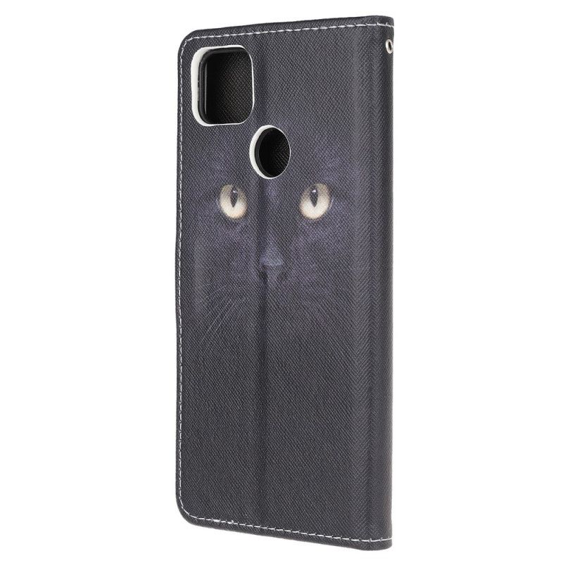 Etui Folio Xiaomi Redmi 9C Czarne Oczy Kota Ze Stringami Etui Ochronne