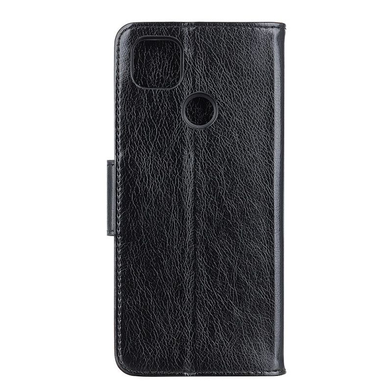 Etui Folio Xiaomi Redmi 9C Czerwony Czarny Dwoina Skóry Nappa Etui Ochronne