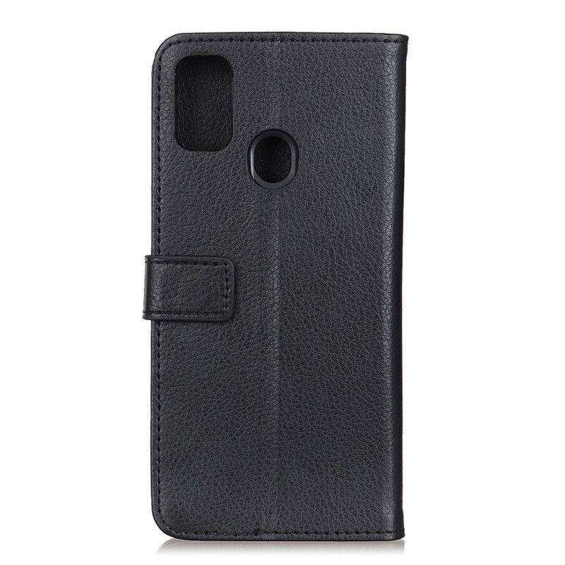 Etui Folio Xiaomi Redmi 9C Czerwony Czarny Liczi Retro Etui Ochronne