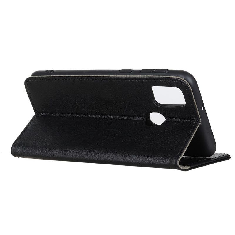 Etui Folio Xiaomi Redmi 9C Czerwony Czarny Liczi Retro Etui Ochronne