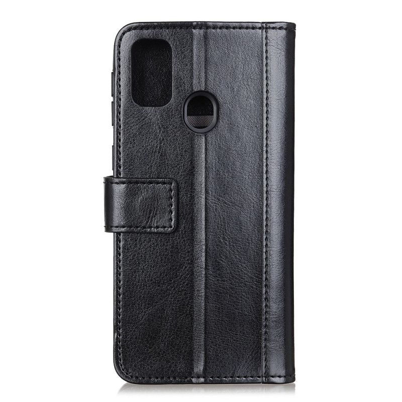 Etui Folio Xiaomi Redmi 9C Czerwony Czarny Wersja Z Efektem Antycznej Skóry