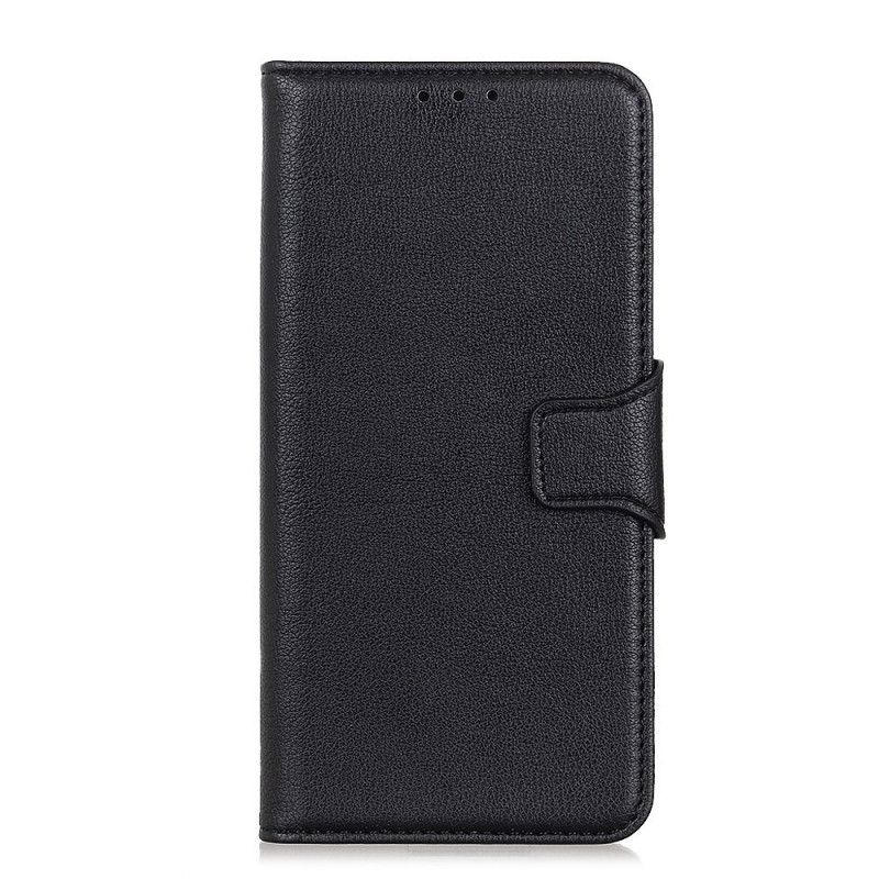 Etui Folio Xiaomi Redmi 9C Granatowy Czarny Zapięcie Z Efektem Skóry Liczi Etui Ochronne