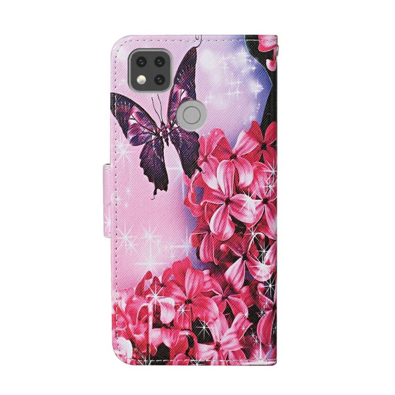 Etui Folio Xiaomi Redmi 9C Motyle W Magicznym Ogrodzie Etui Ochronne