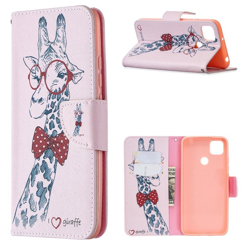 Etui Folio Xiaomi Redmi 9C Nerd Żyrafa Etui Ochronne