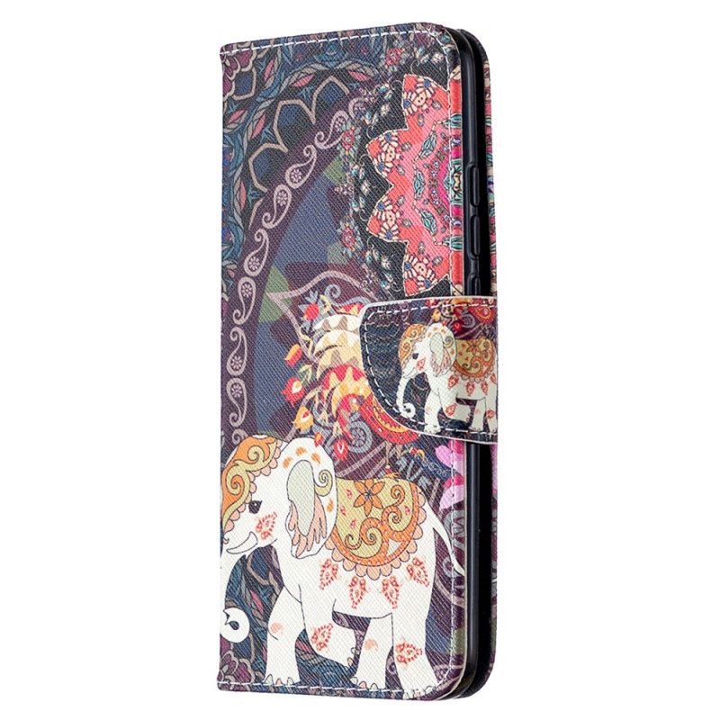 Etui Folio Xiaomi Redmi 9C Słonie Indyjskie Etui Ochronne