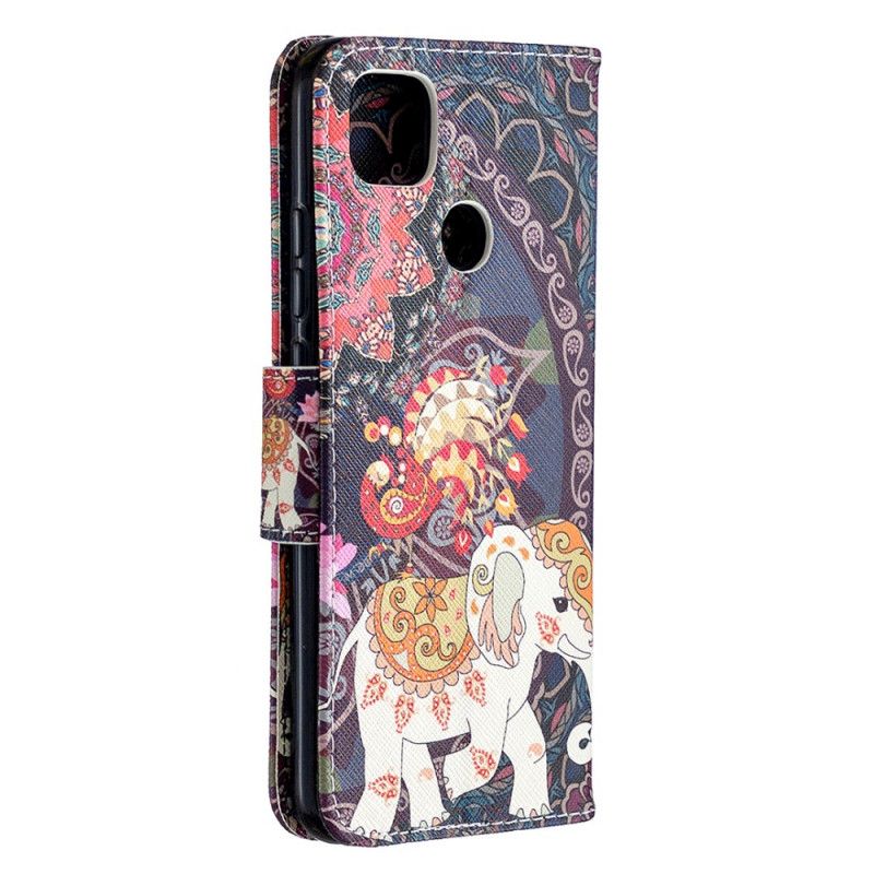 Etui Folio Xiaomi Redmi 9C Słonie Indyjskie Etui Ochronne