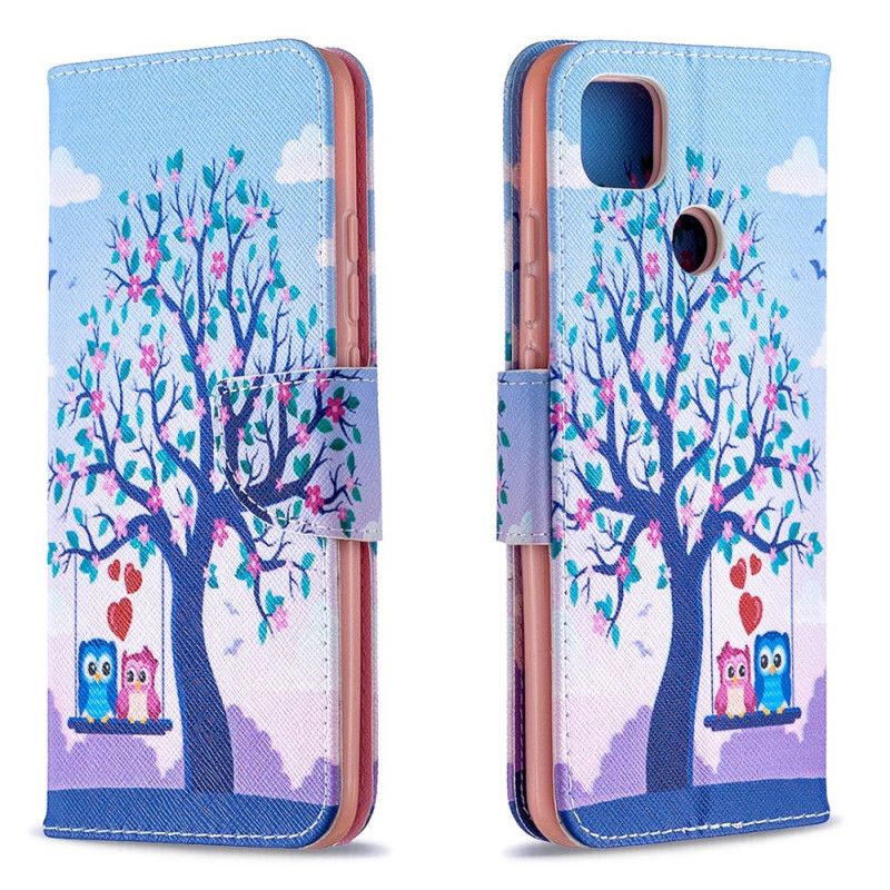 Etui Folio Xiaomi Redmi 9C Sowy Na Huśtawce Etui Ochronne