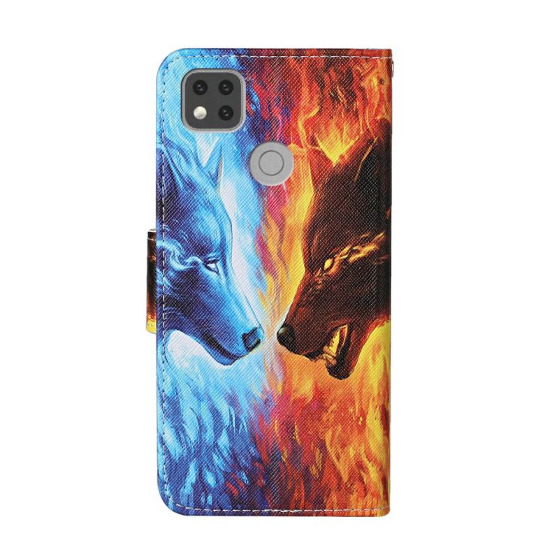 Etui Folio Xiaomi Redmi 9C Wilk Lodu I Ognia Etui Ochronne