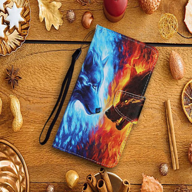 Etui Folio Xiaomi Redmi 9C Wilk Lodu I Ognia Etui Ochronne