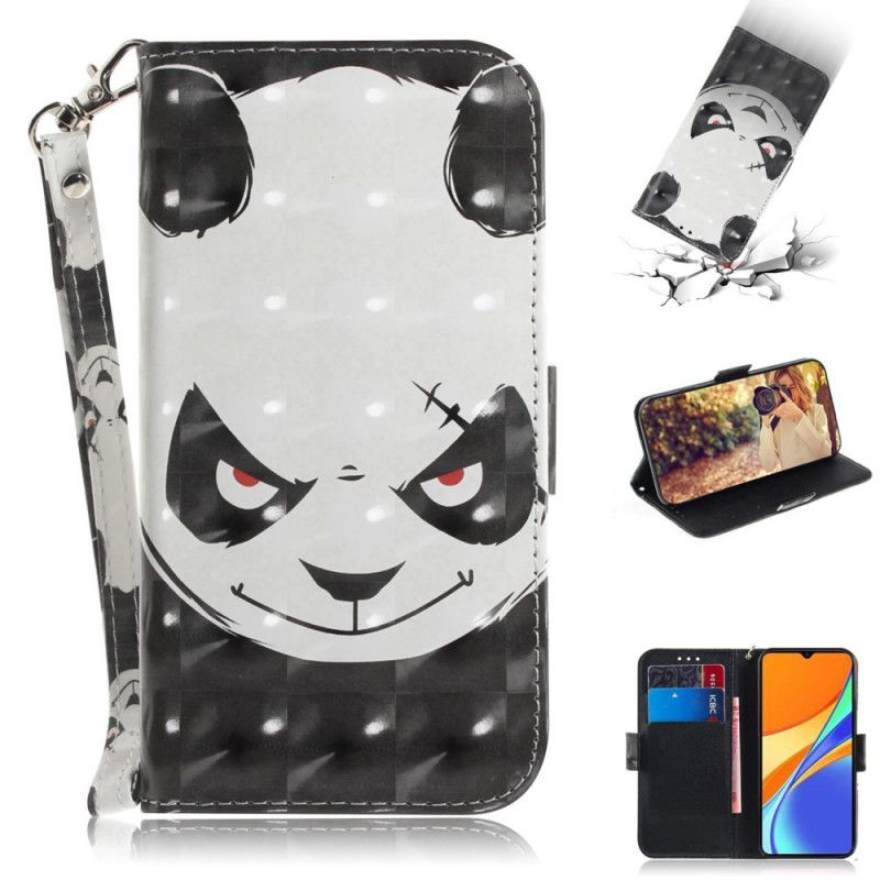 Etui Folio Xiaomi Redmi 9C Wściekła Panda Ze Stringami